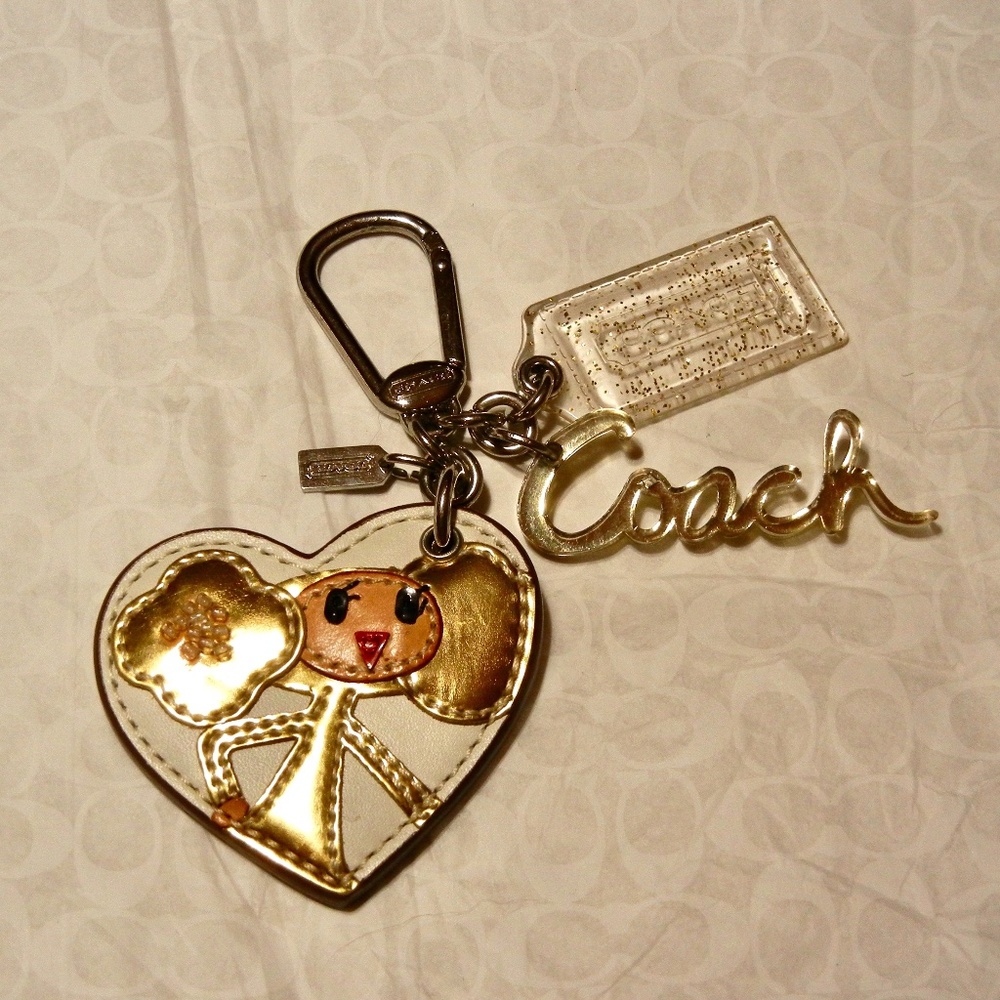 Vintage Coach Goldie Chan Fob Glitter Hangtag & Coach Script Nickel Hardware - Picture 2 of 5
